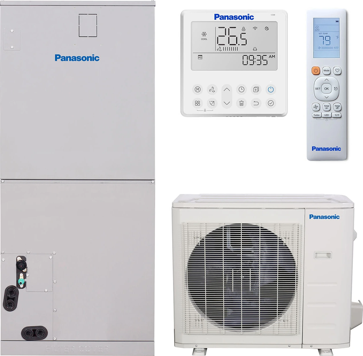 Panasonic INTERIOS heat pump & air handler — manufacturer equipment image